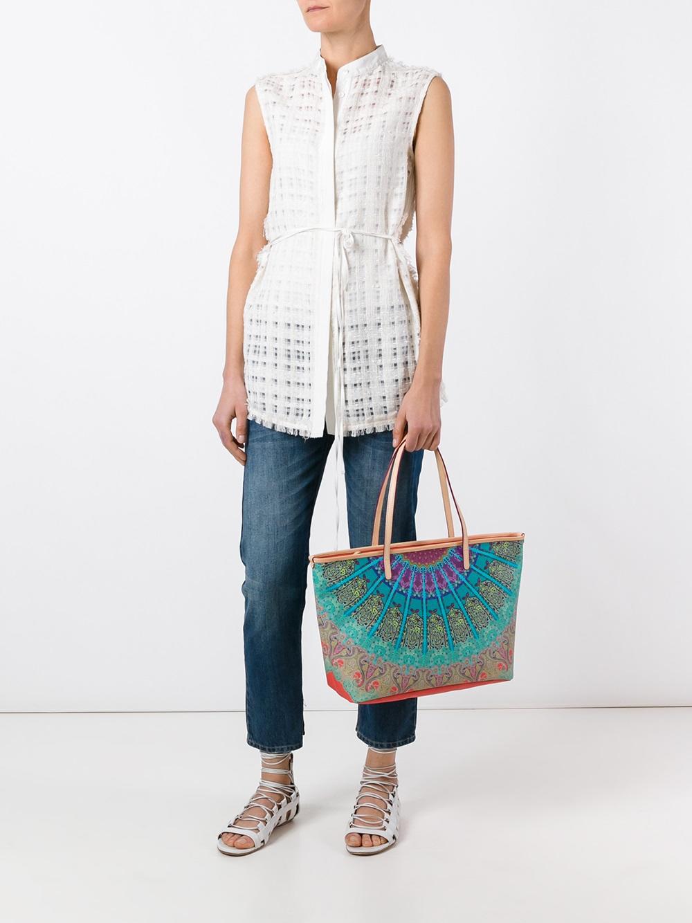 scarf print tote bag