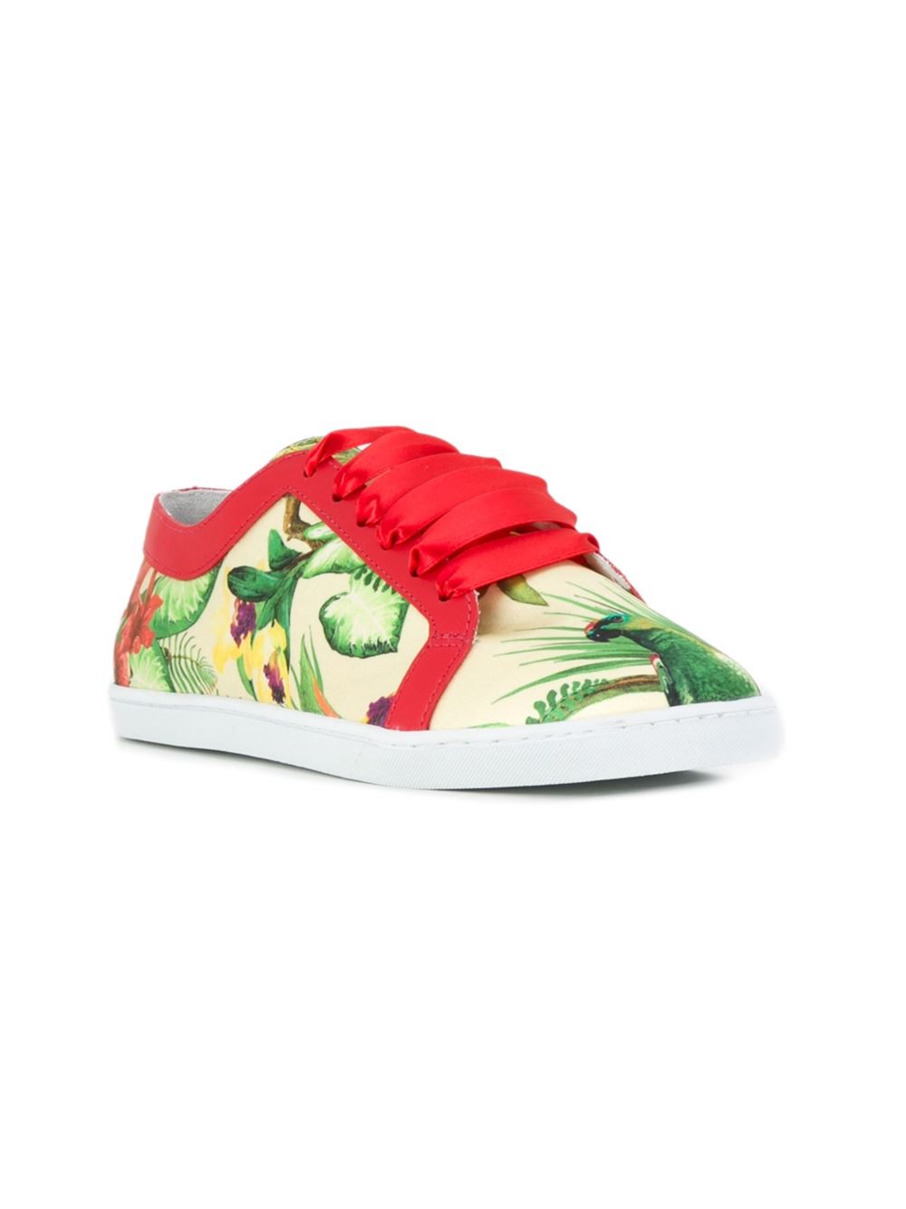 round toe printed sneakers