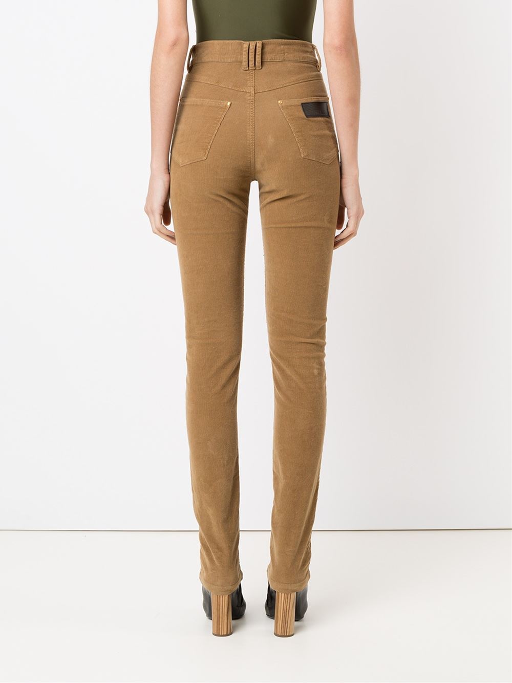 high waisted velvet skinny trousers