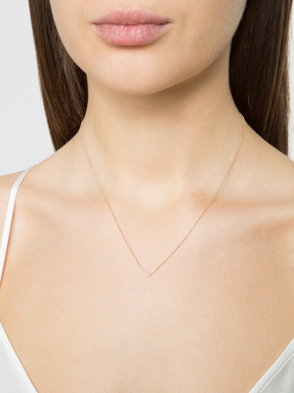 mini diamond chevron necklace