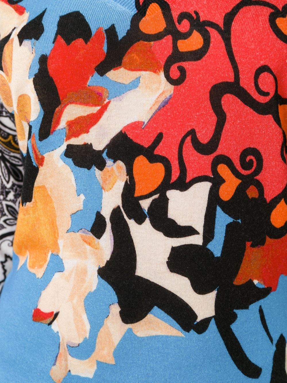printed v-neck jumper