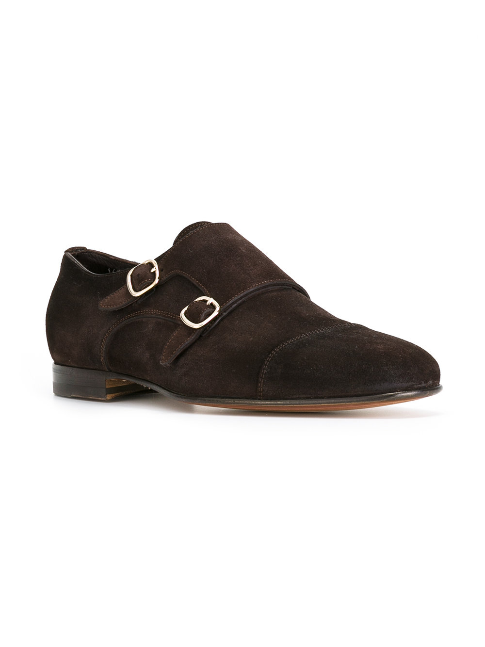 retro suede monk strap shoes