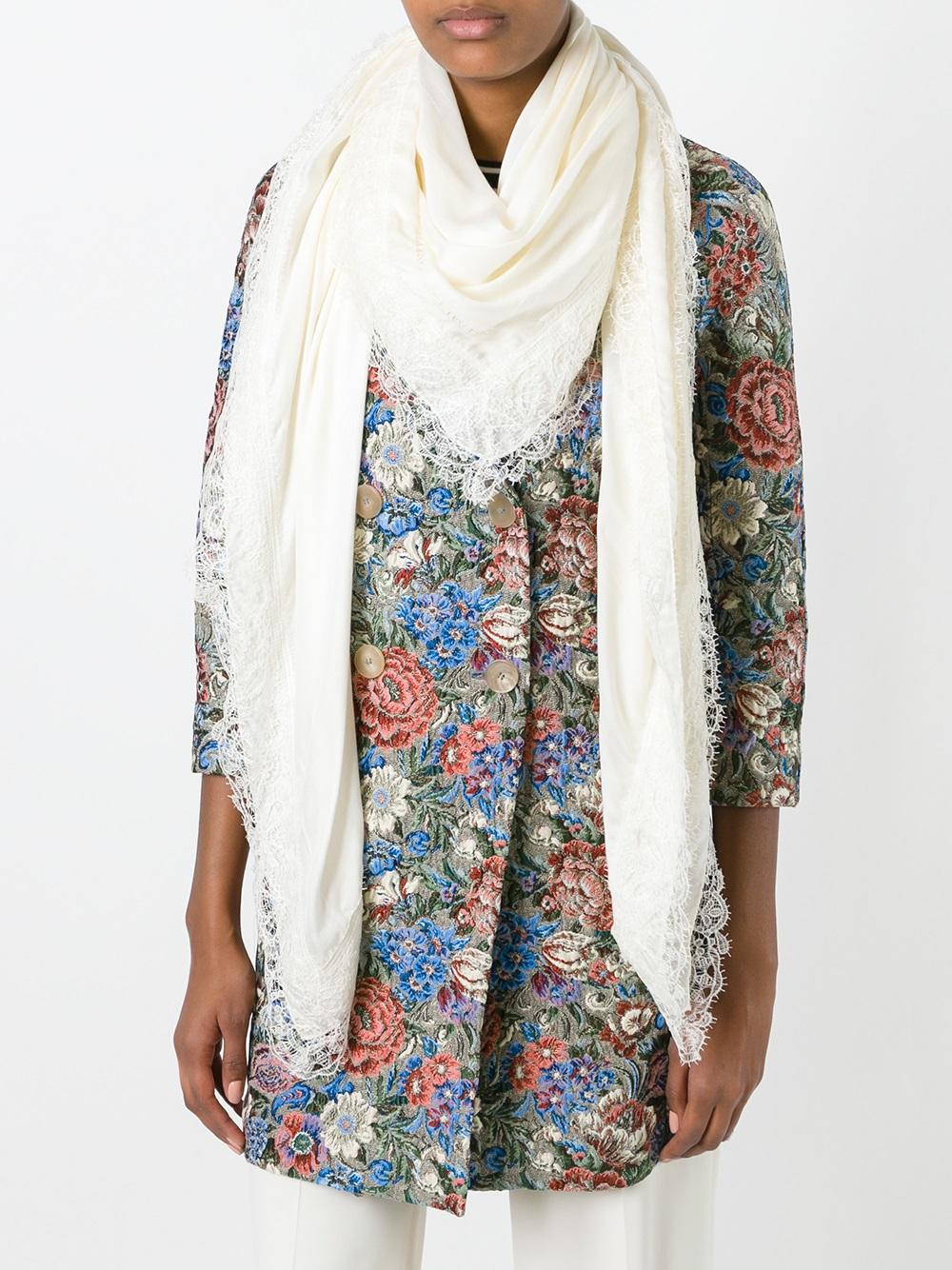 lace detail scarf