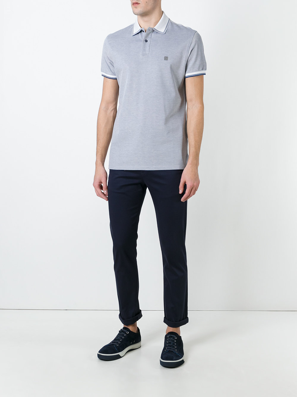 contrast collar polo shirt