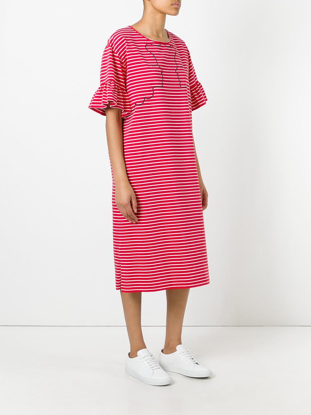 embroidered striped dress