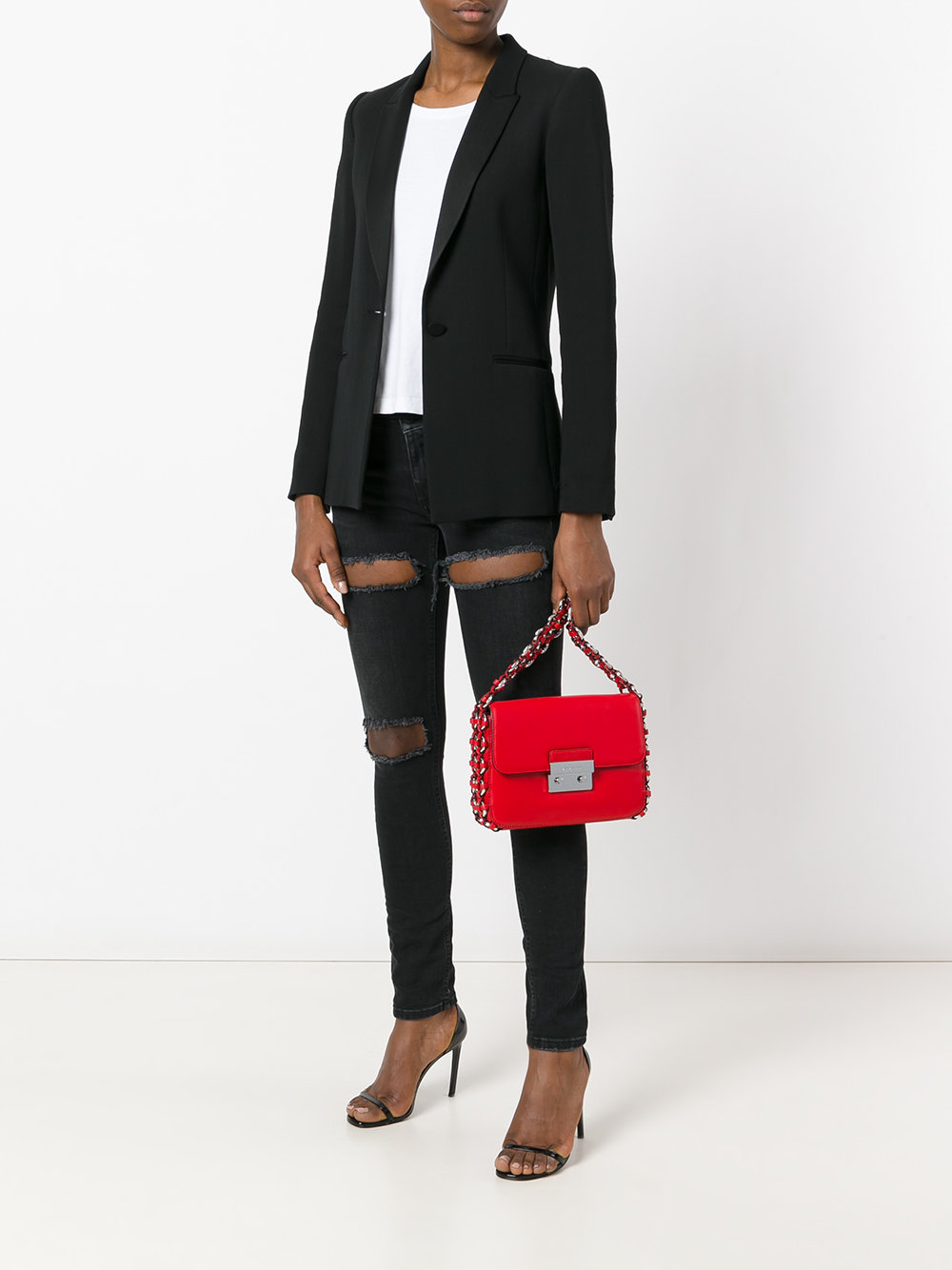 eyelet strap shoulder bag 