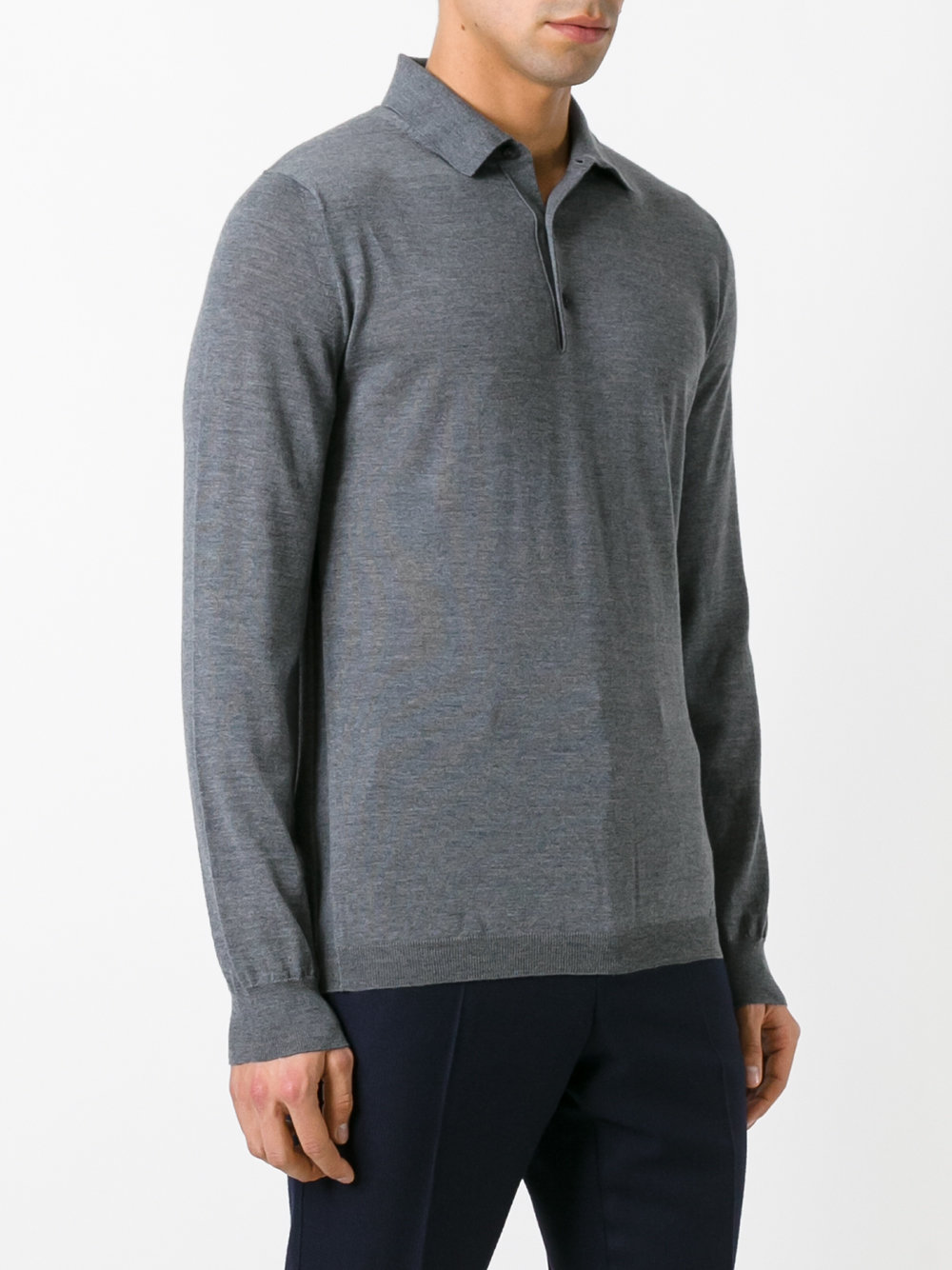 heathered polo shirt