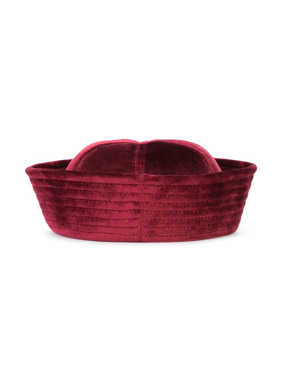 velvet panelled hat
