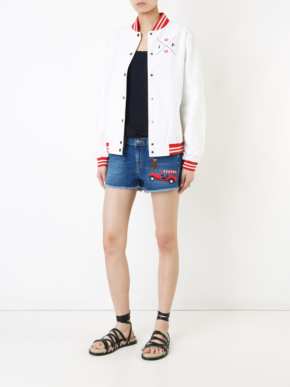 embroidered denim shorts