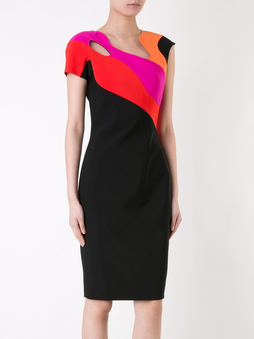 colour block fitted dress