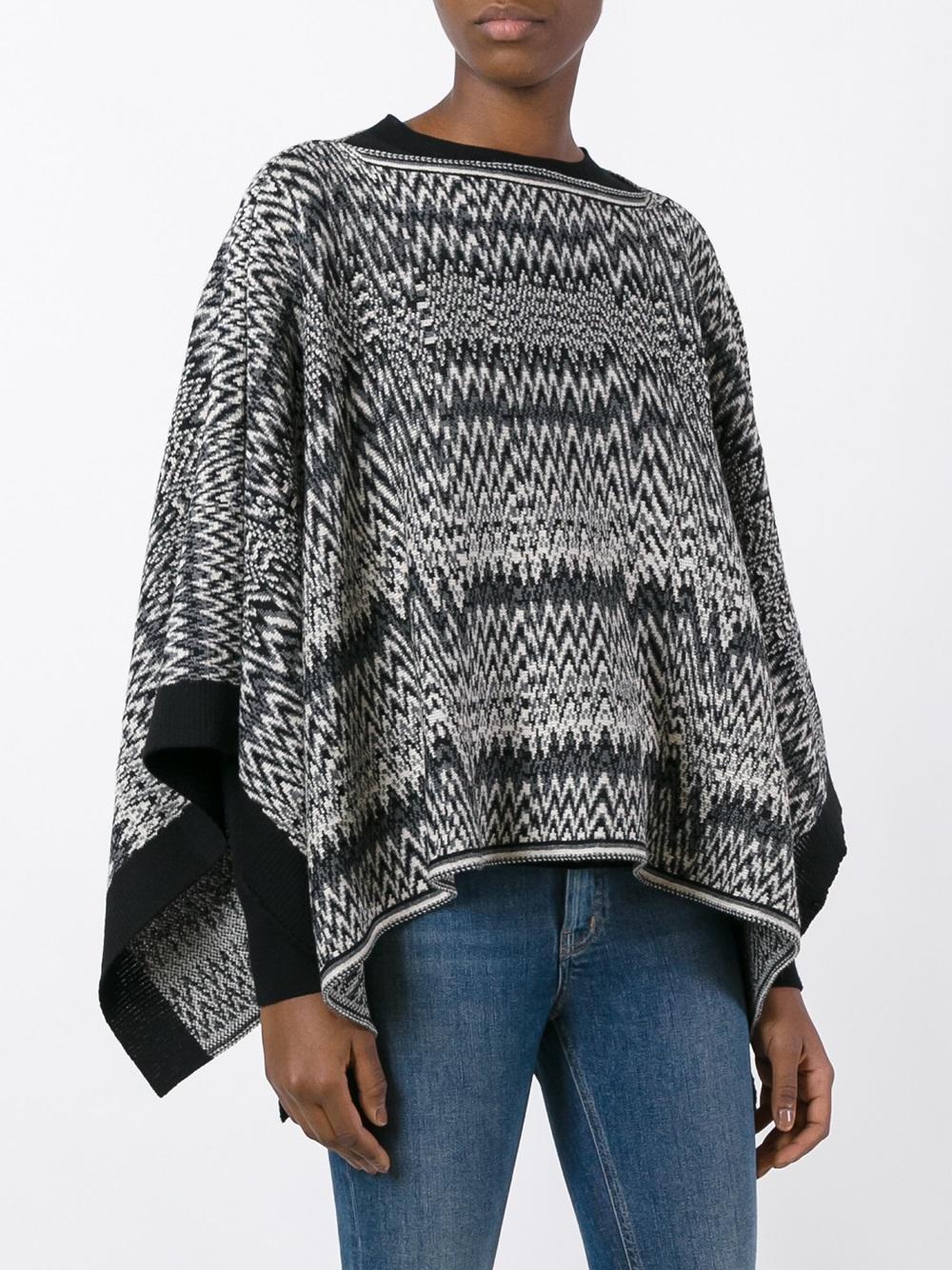 zig-zag knit poncho