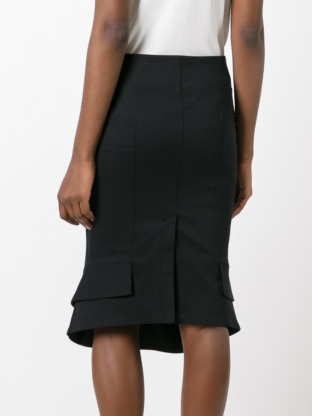 flared hem fitted skirt 