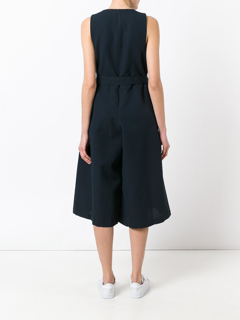 waist-tie cropped jumpsuit