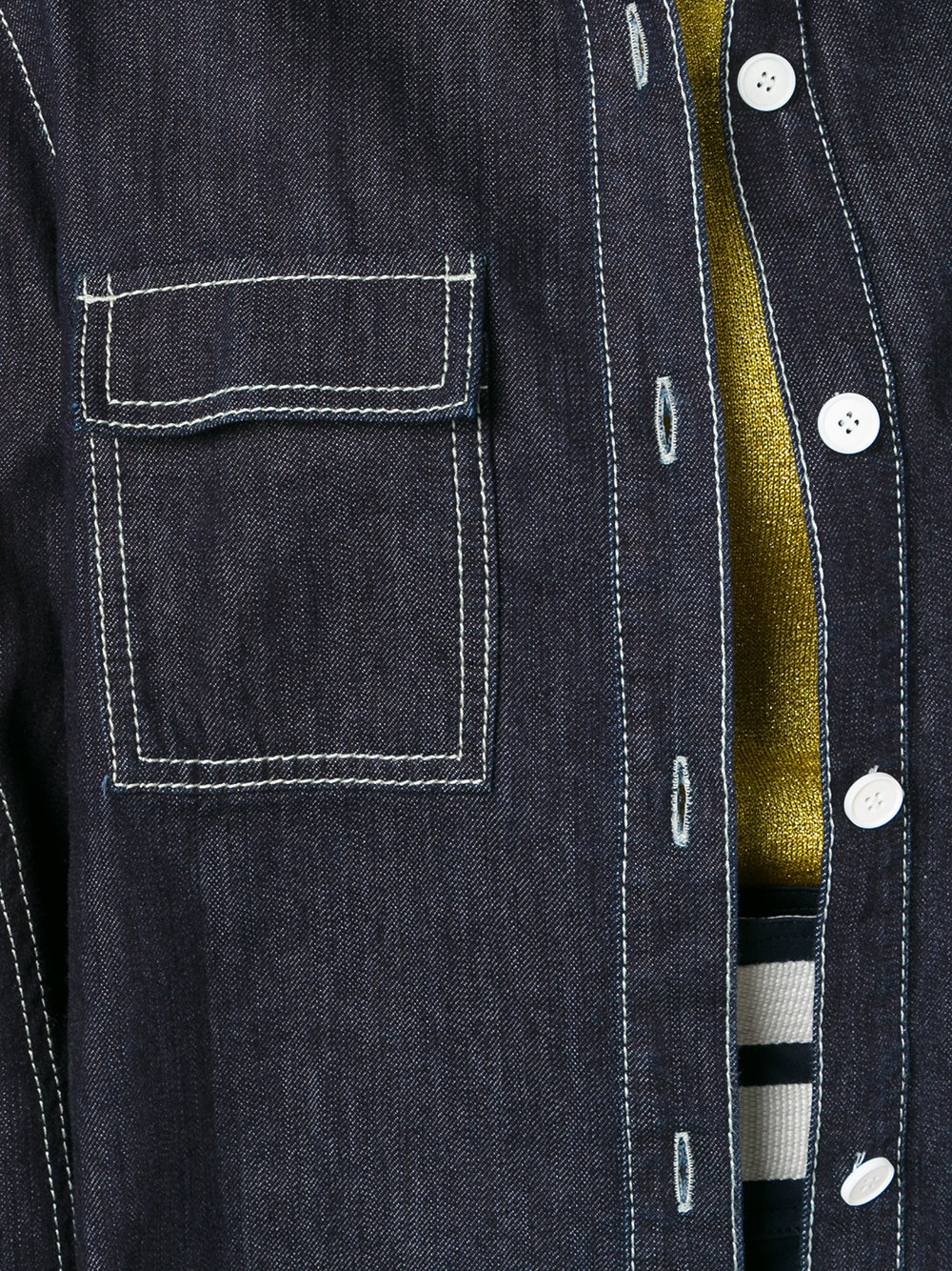 contrast stitch denim jacket