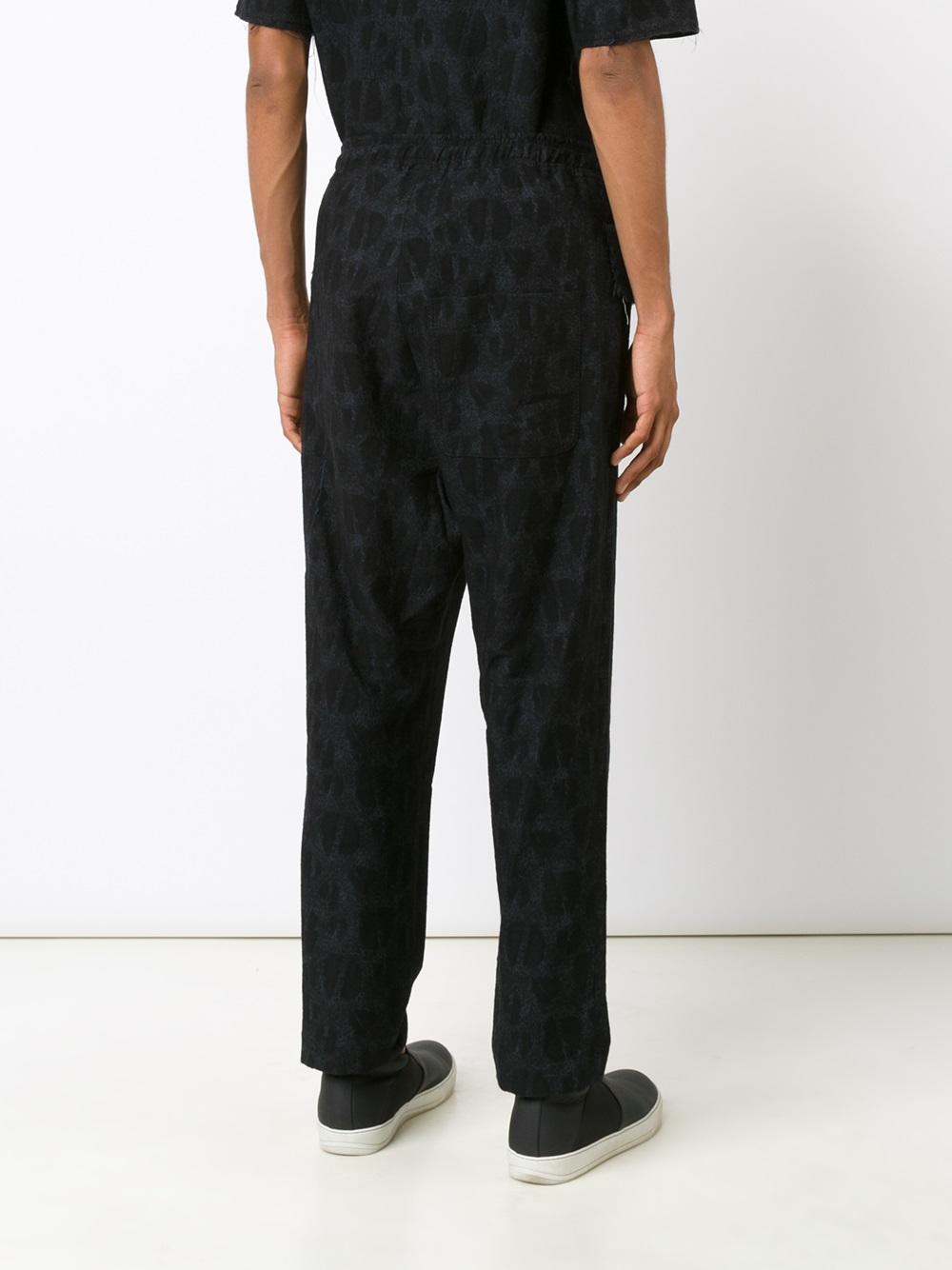 elasticated waistband slim-fit trousers