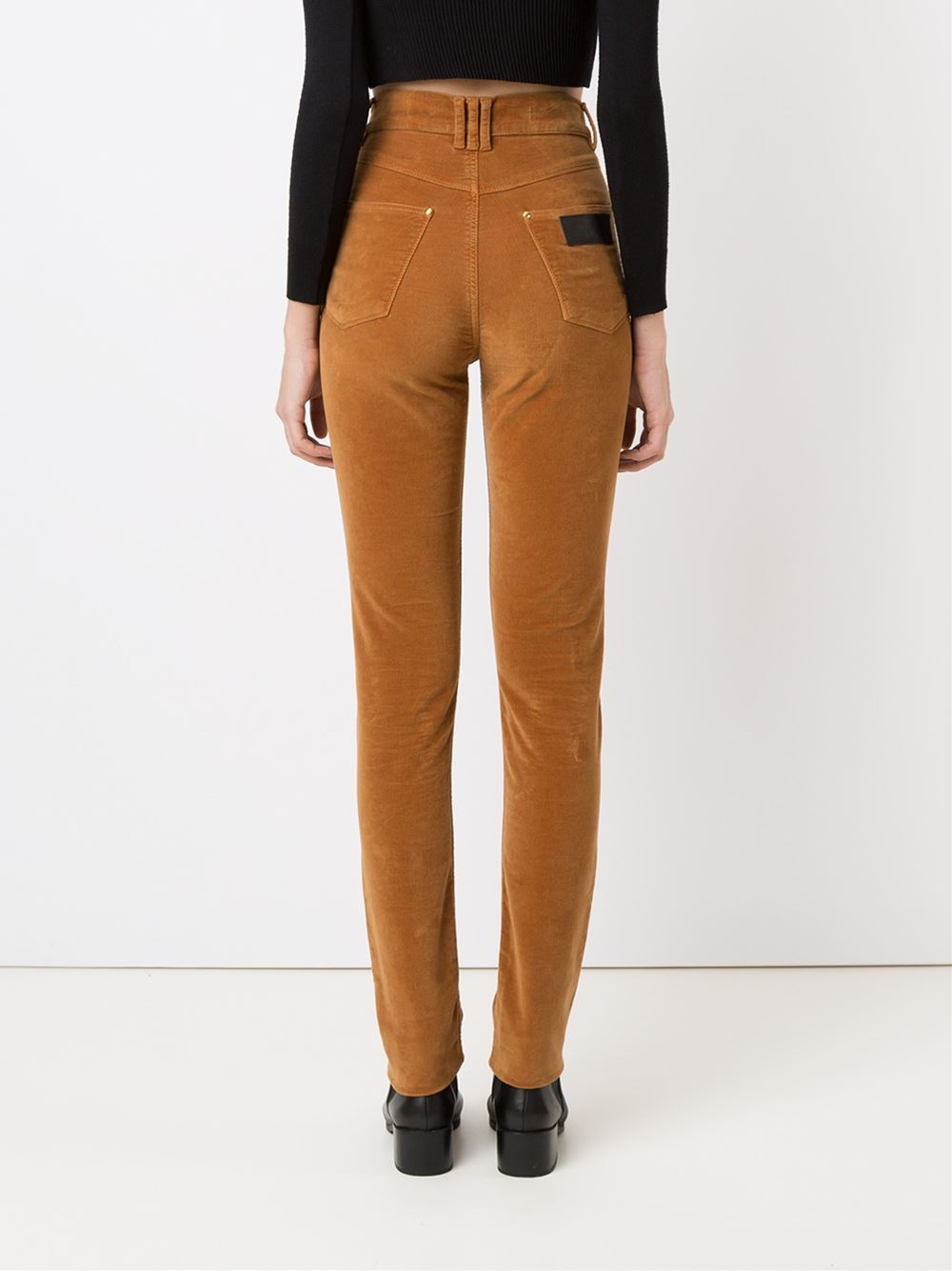 high waited velvet skinny trousers