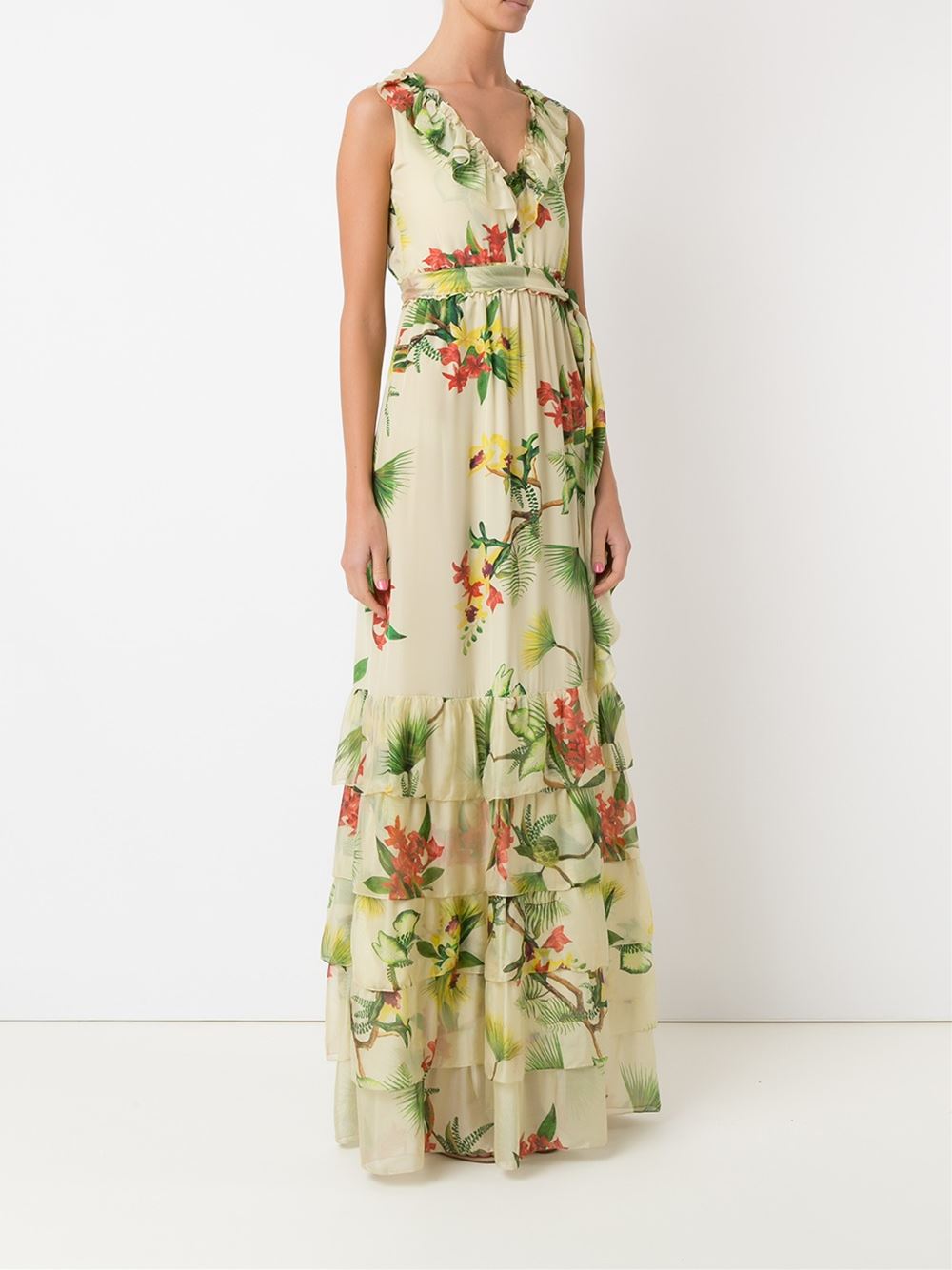 floral print silk dress