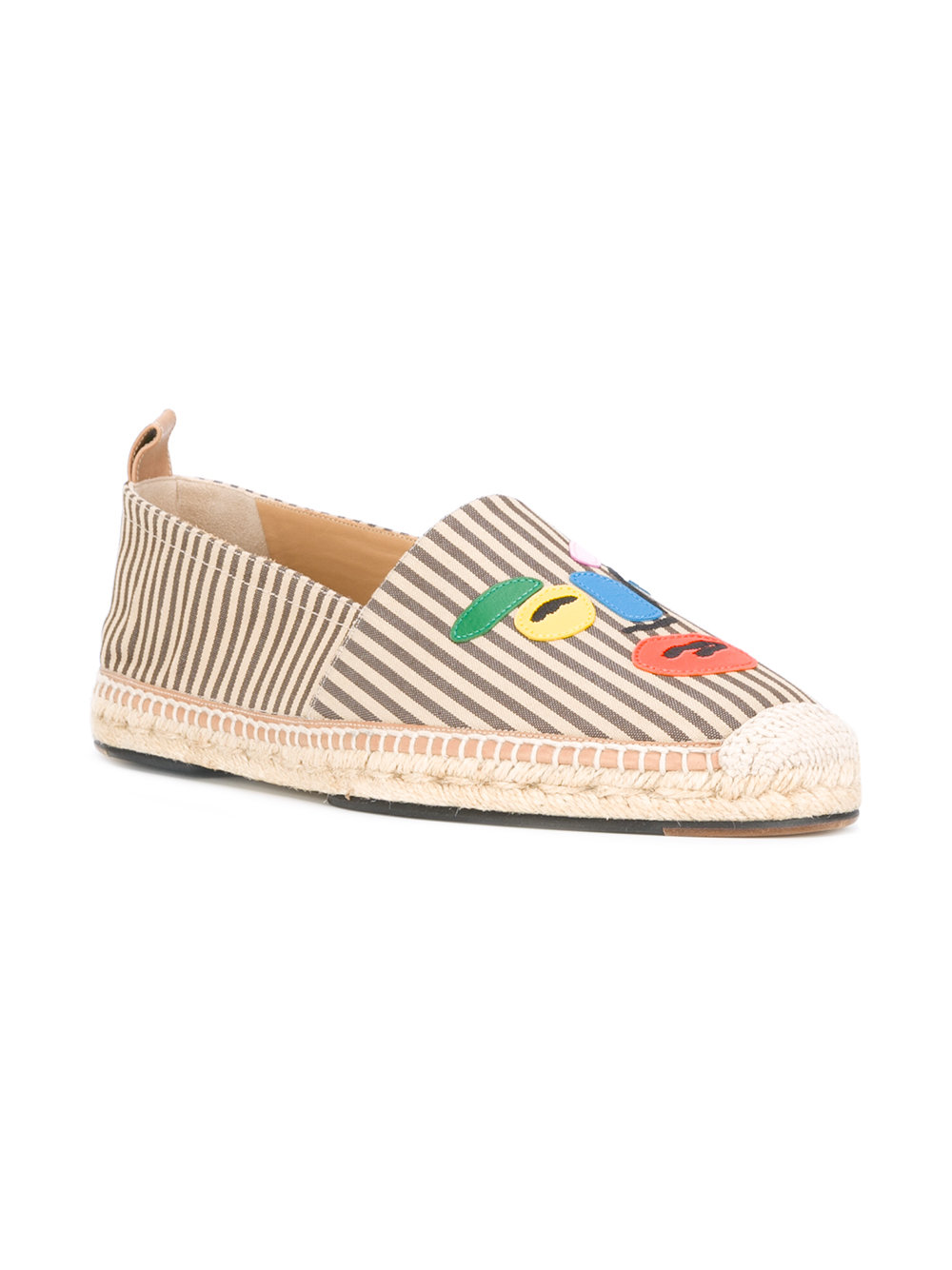 face embellished striped espadrilles