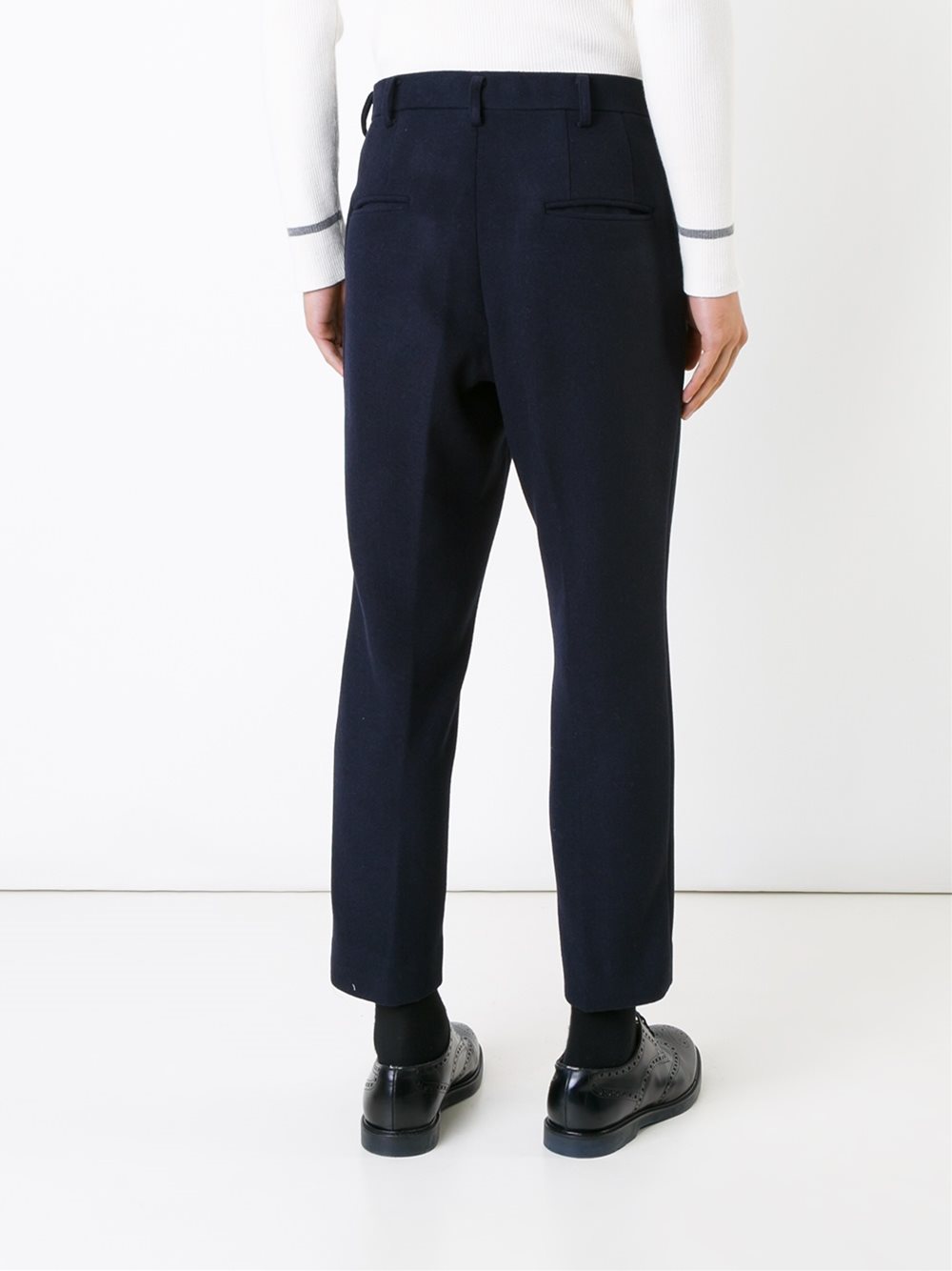 pin detail cropped trousers