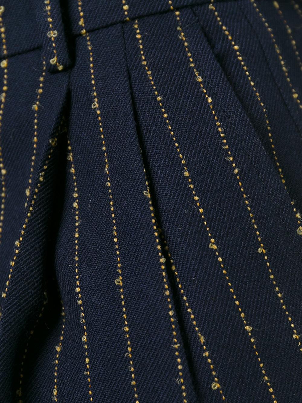 gold-tone pinstripe trousers
