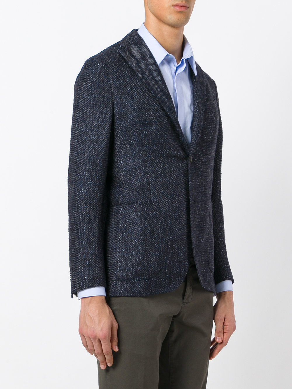 woven two-button blazer