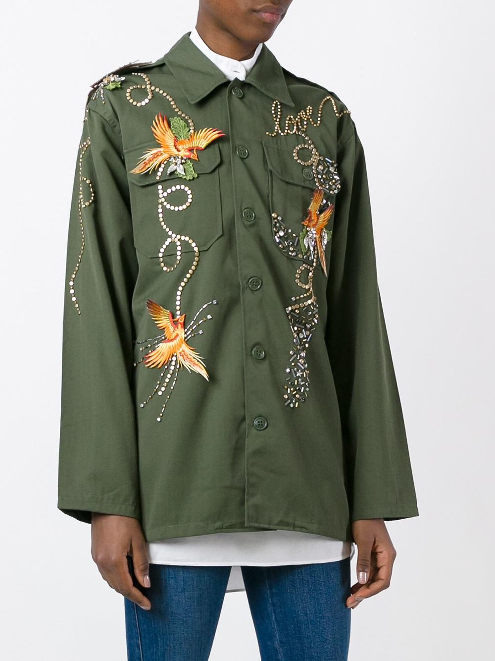 bird embroidered jacket