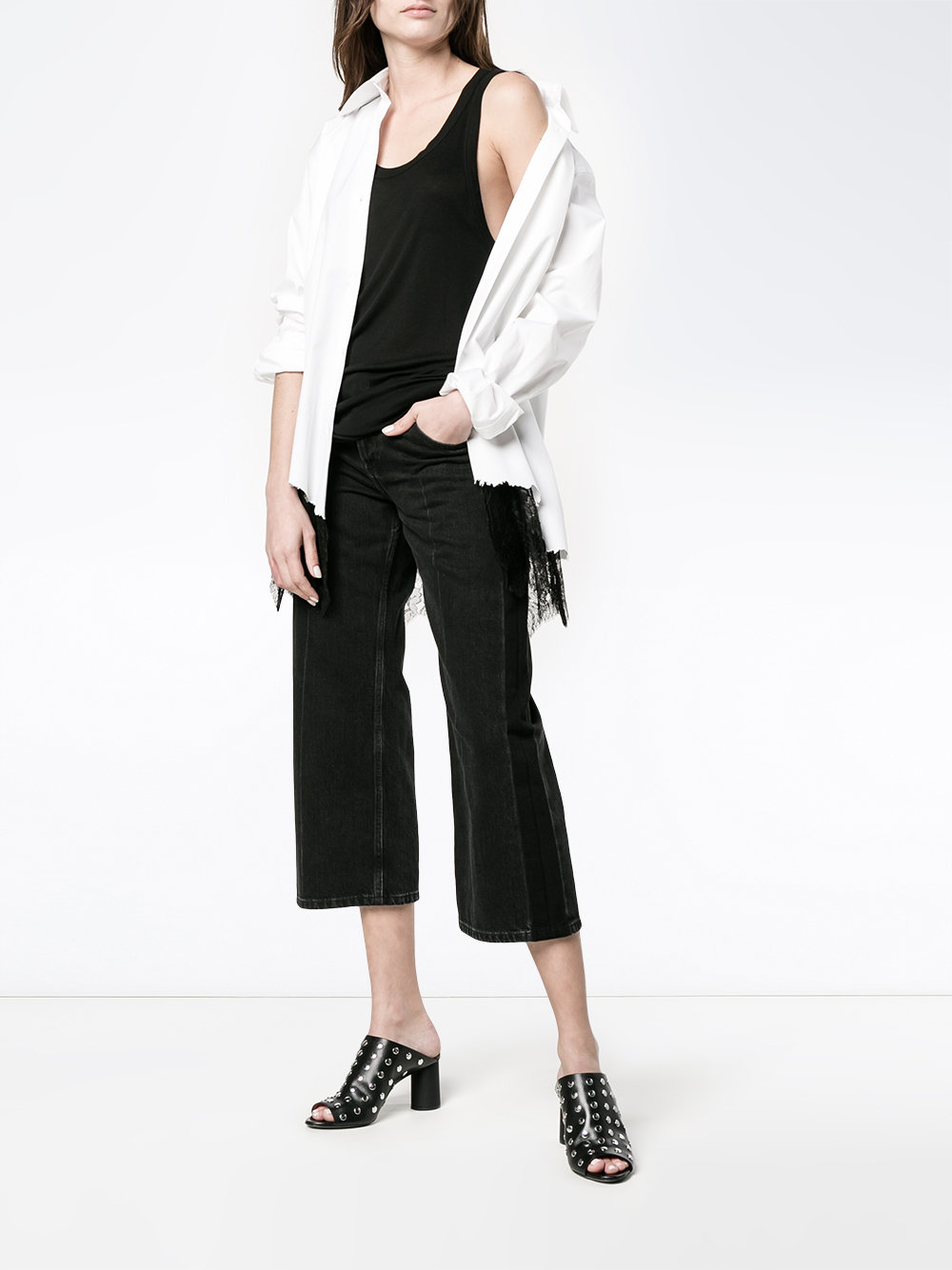 Foxy lace asymmetric shirt 