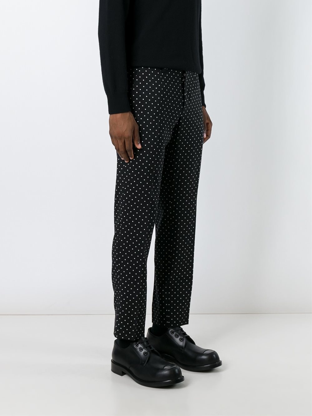 polka dot print trousers