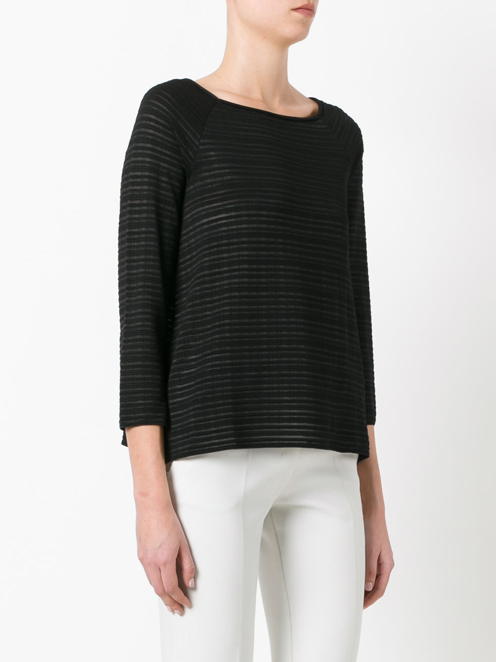 sheer striped jumper