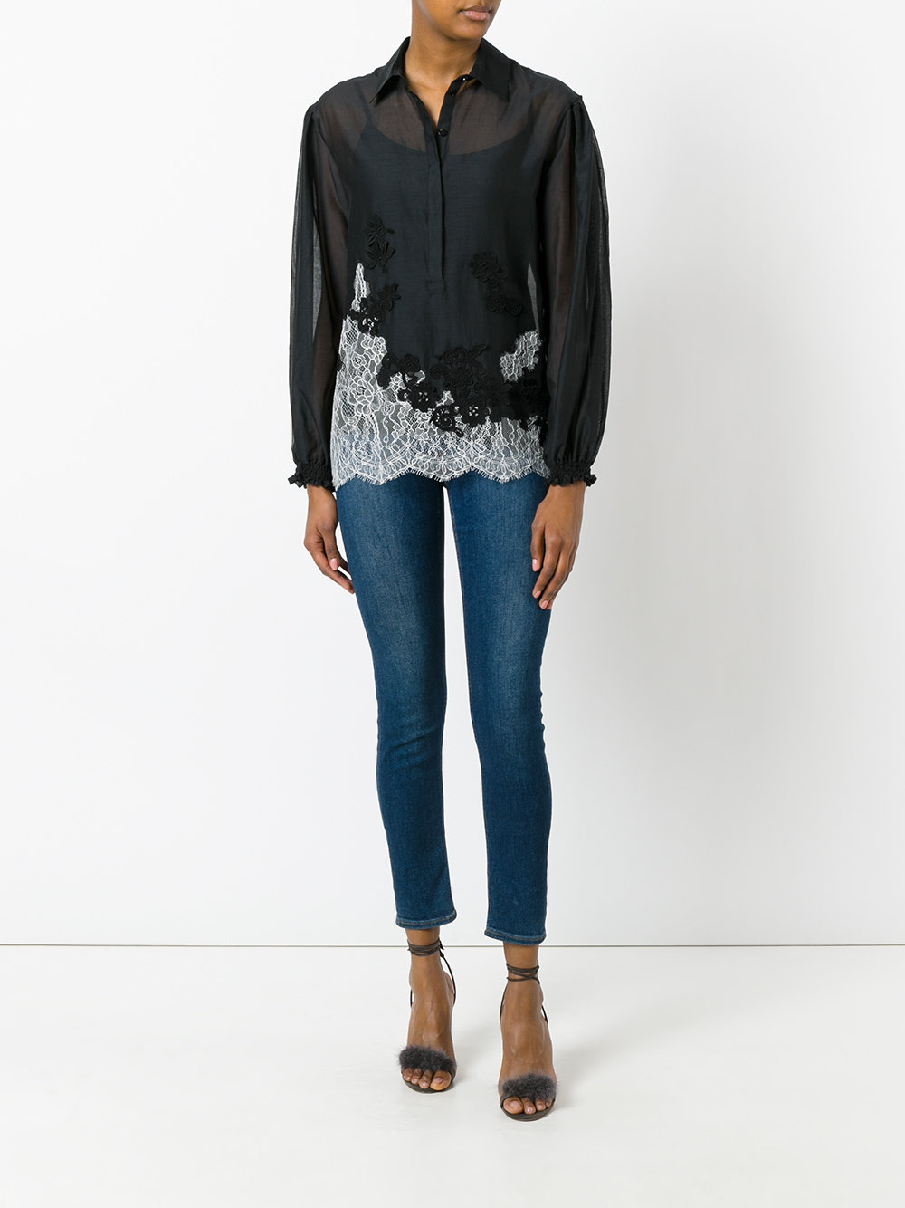 lace panel blouse 