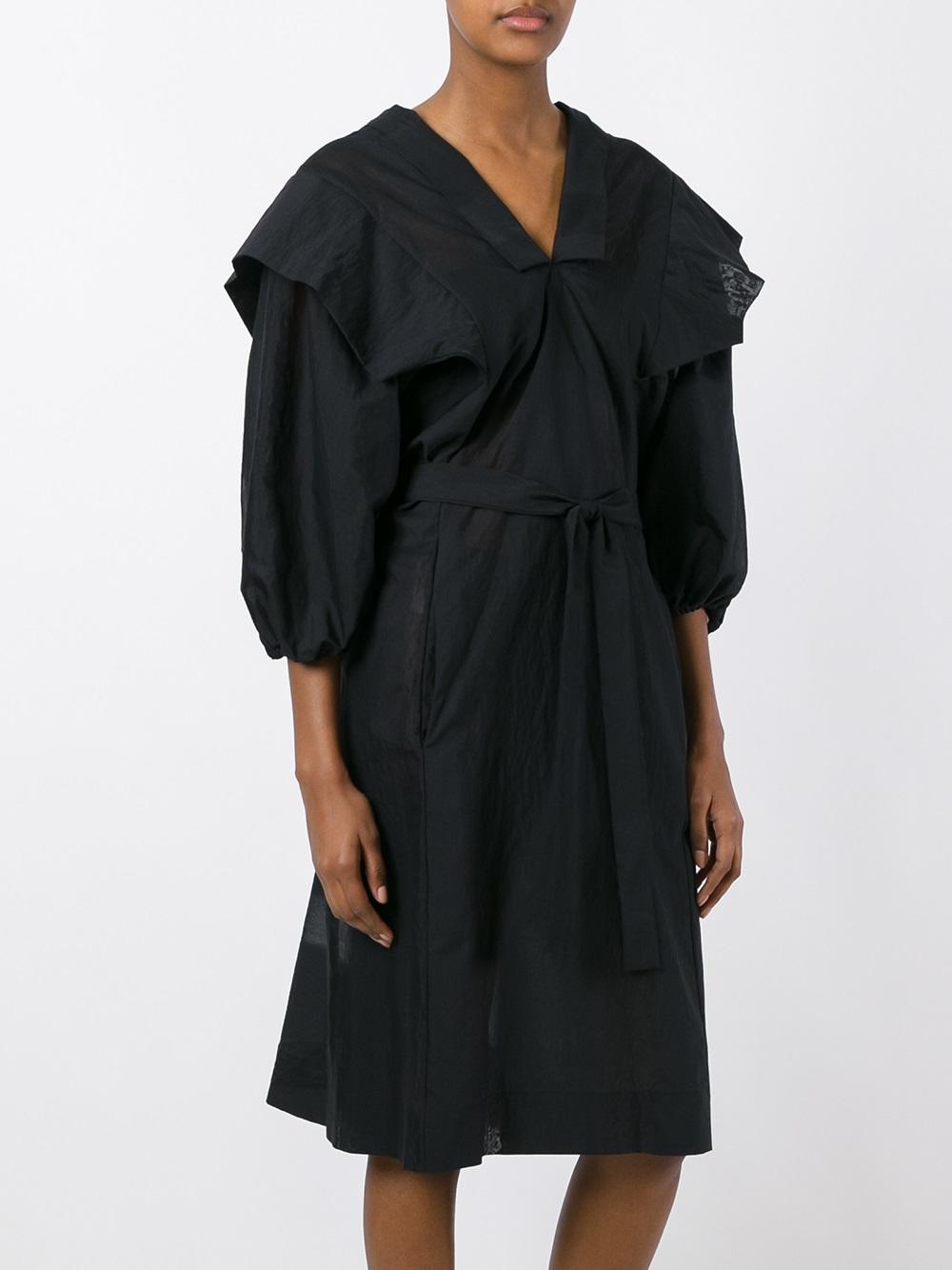 asymmetric V-neck dress