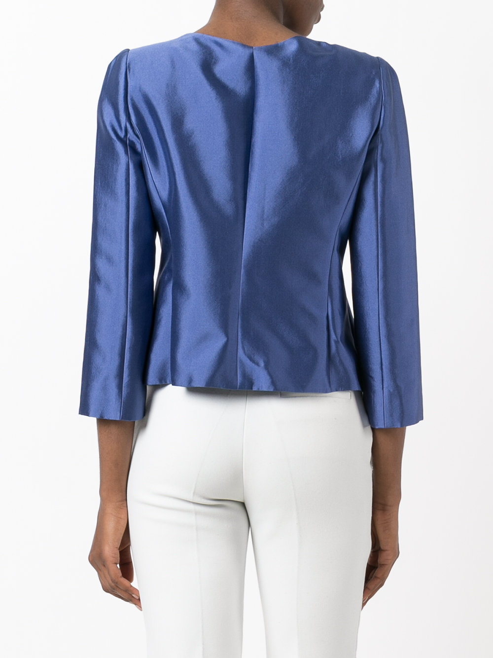 metallic ruched blazer