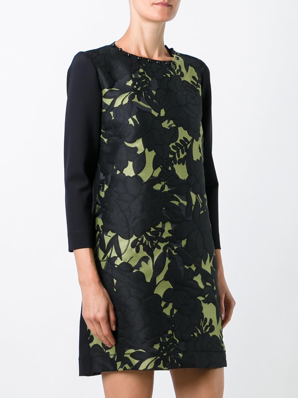 contrast sleeve dress