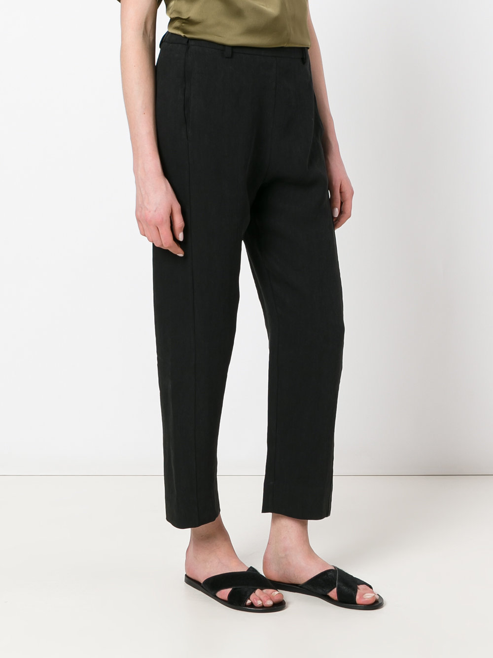 high-rise cropped trousers