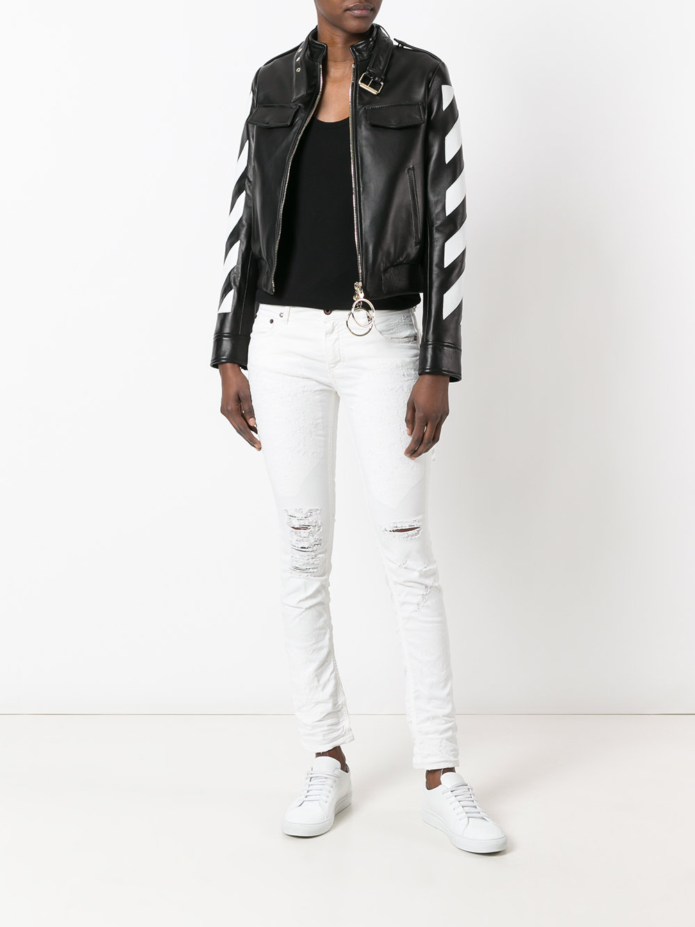 contrast zip up jacket 