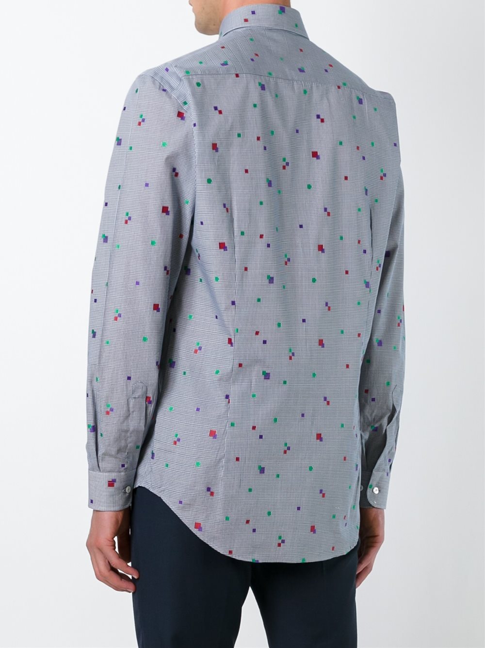 checked embroidered shirt