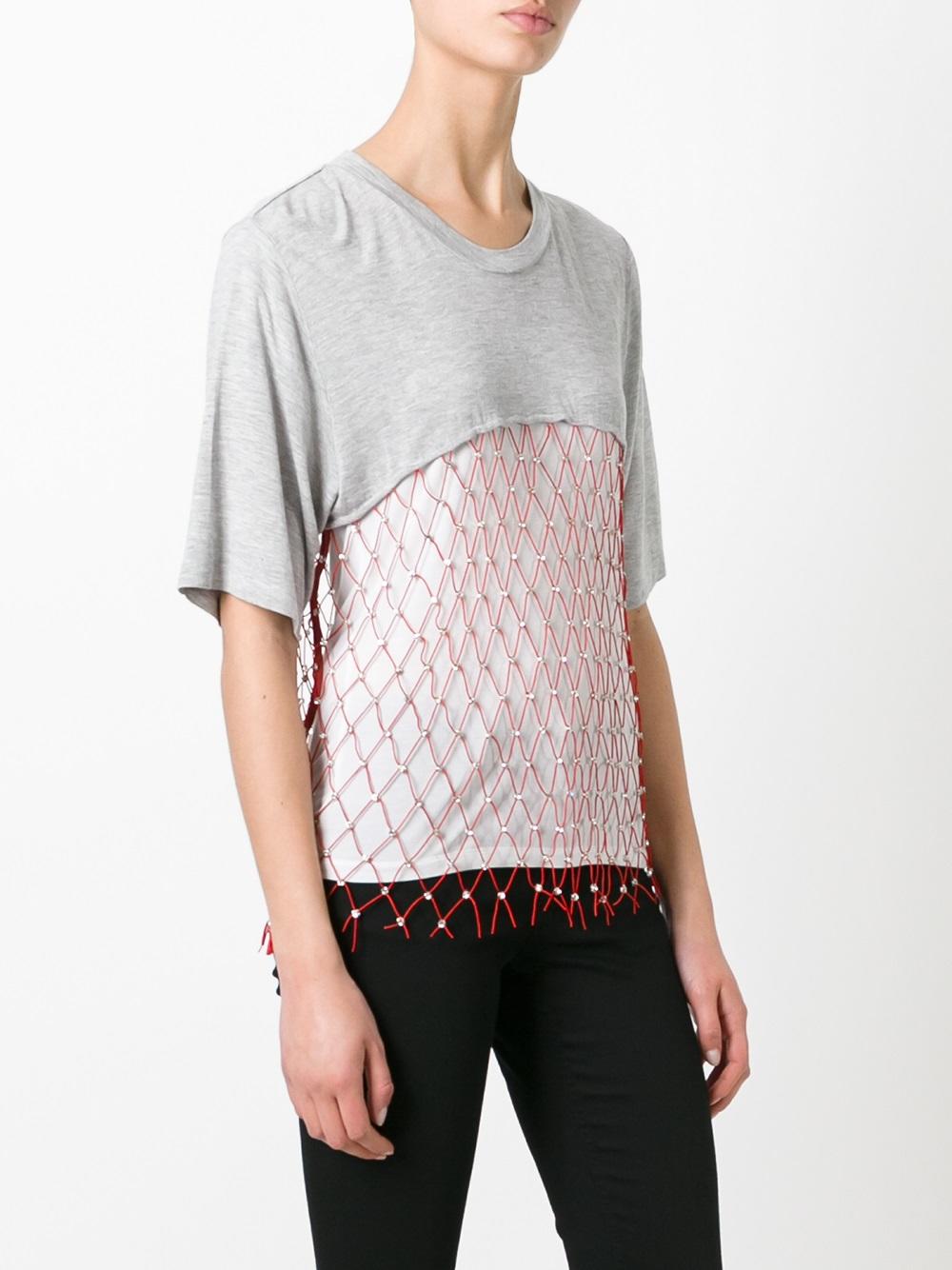 mesh panel T-shirt 