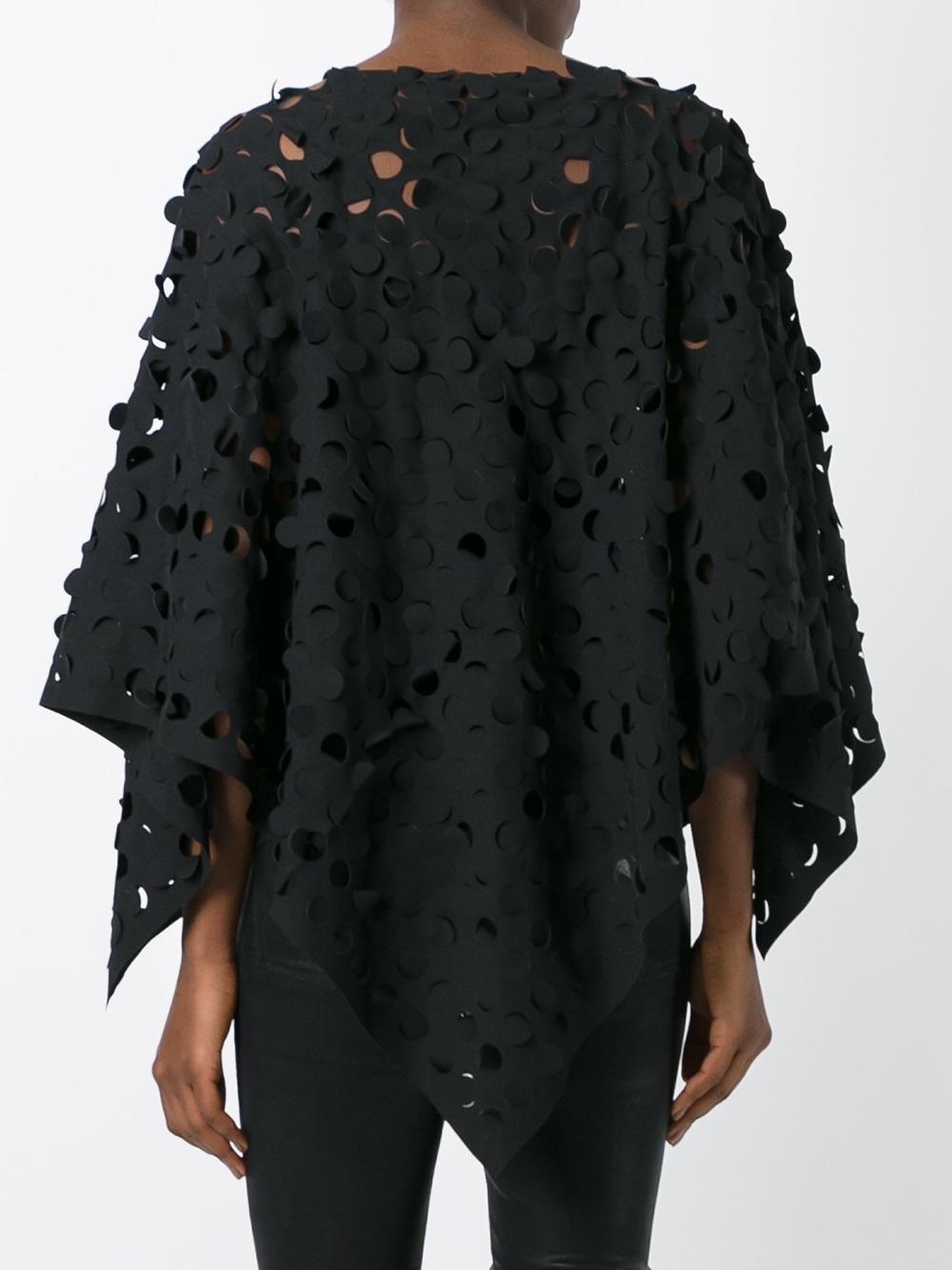 cut-off circular detailing poncho