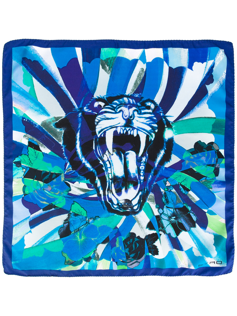 tiger floral print scarf