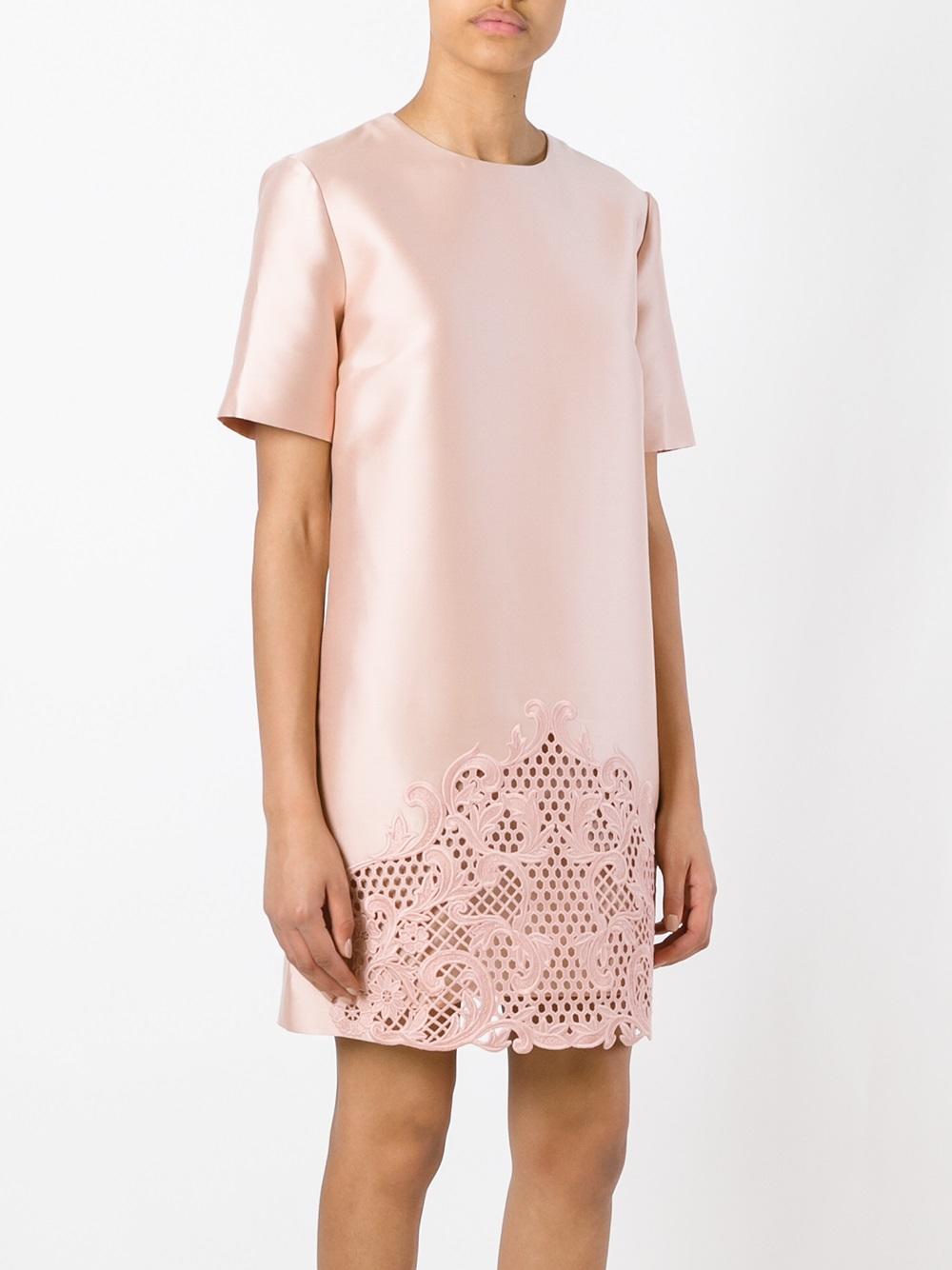embroidered hem dress