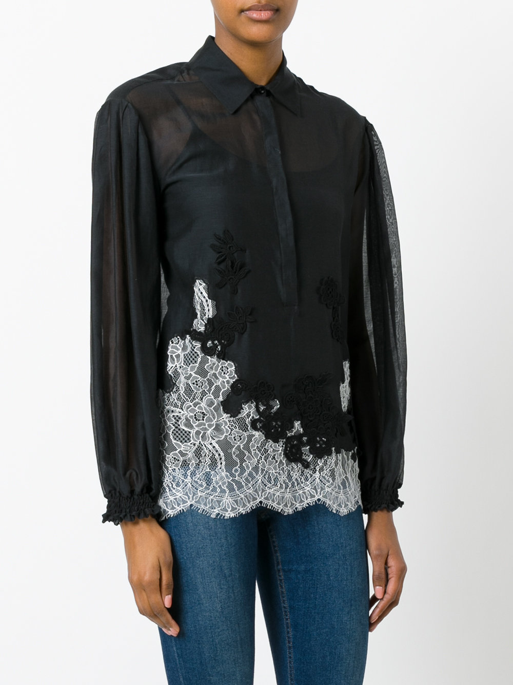 lace panel blouse 