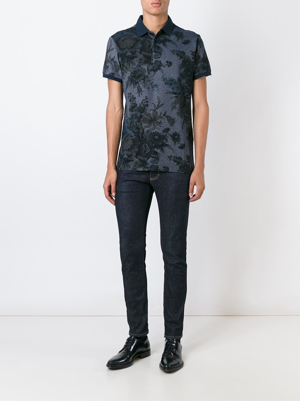 floral print polo shirt