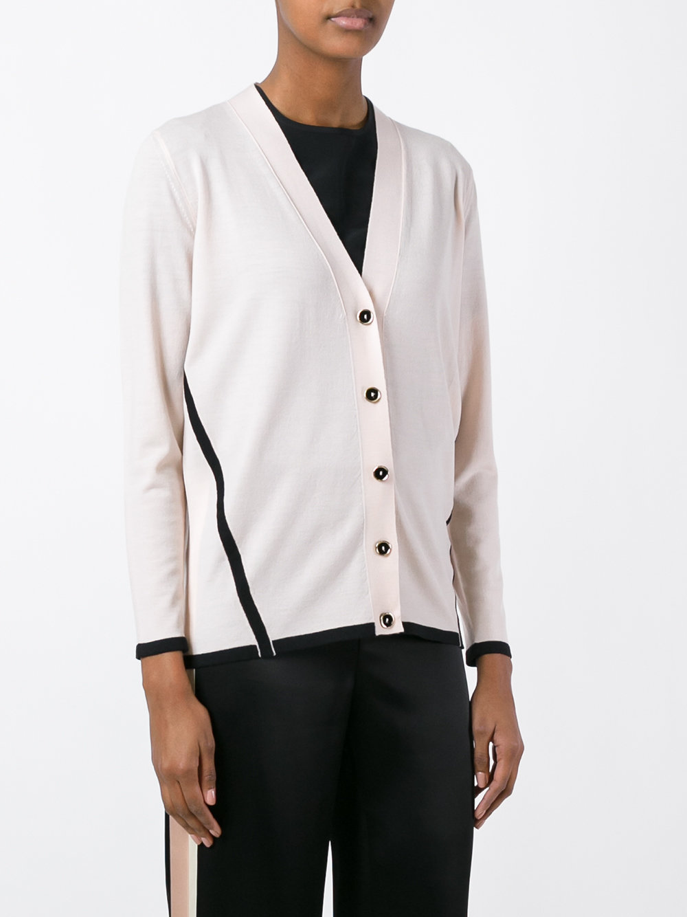contrast trim cardigan