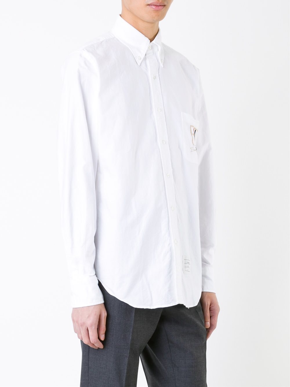 embroidered chest pocket shirt