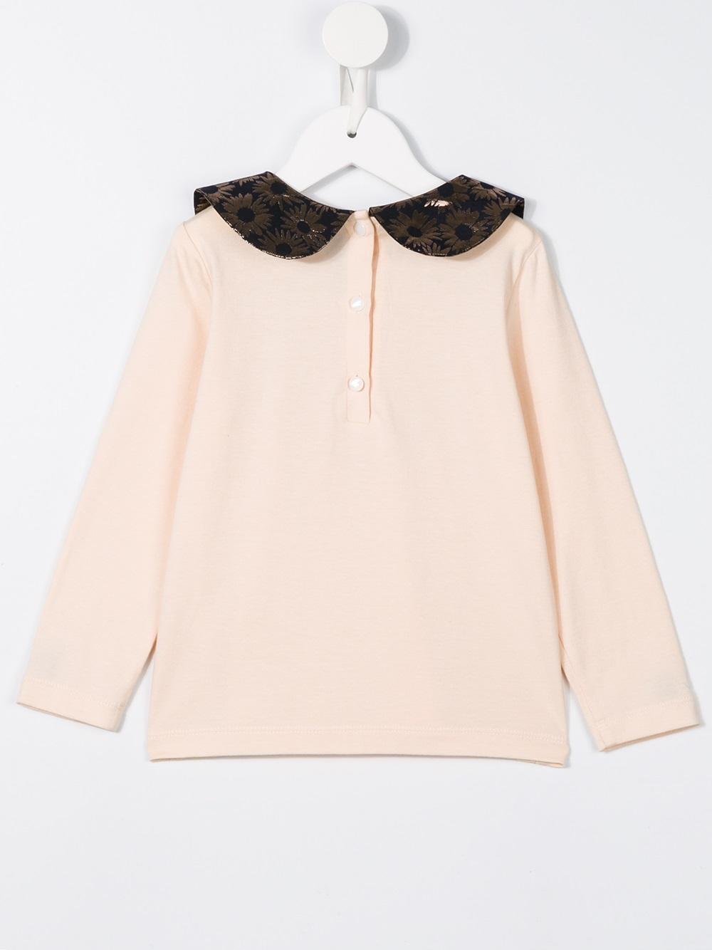daisy jacquard collar top