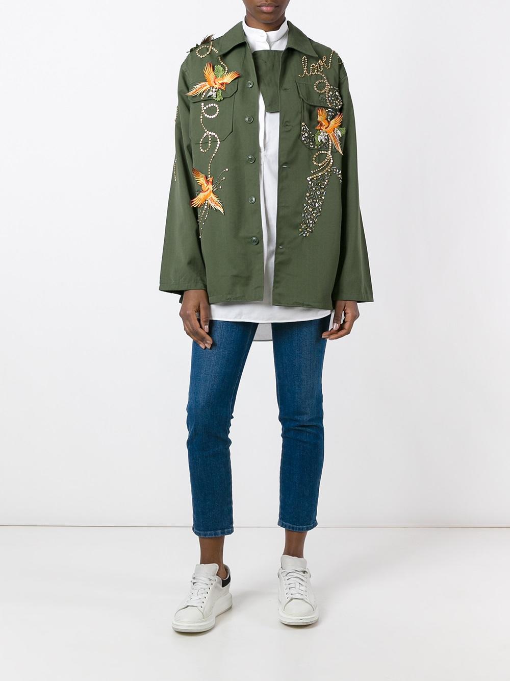 bird embroidered jacket