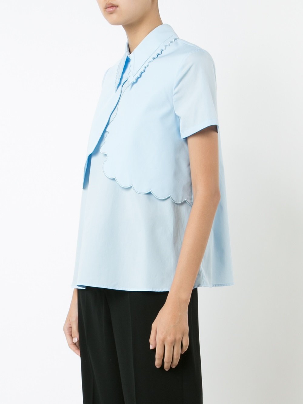 scalloped collar T-shirt