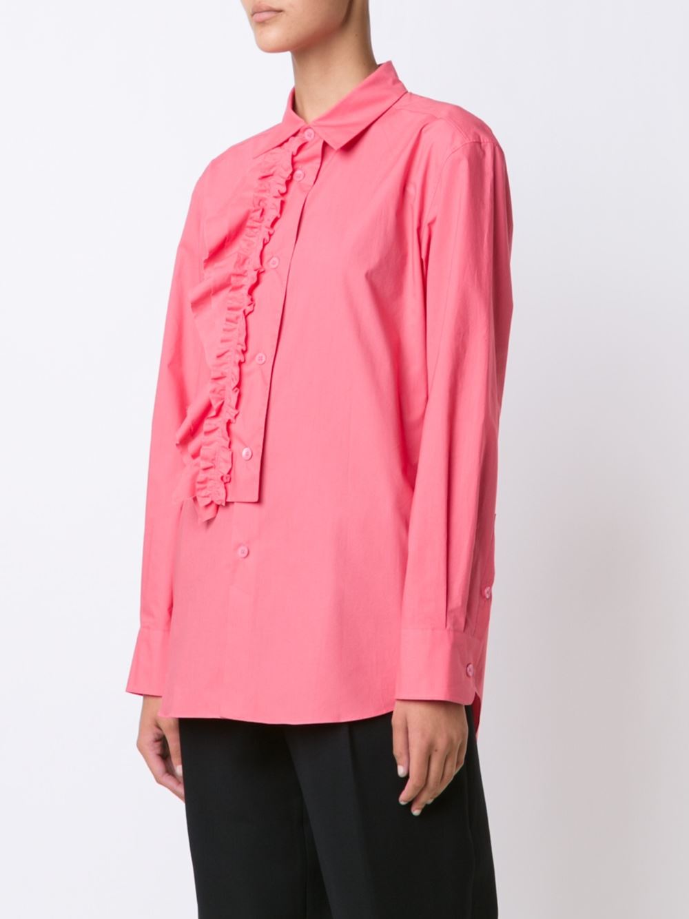 frill placket shirt