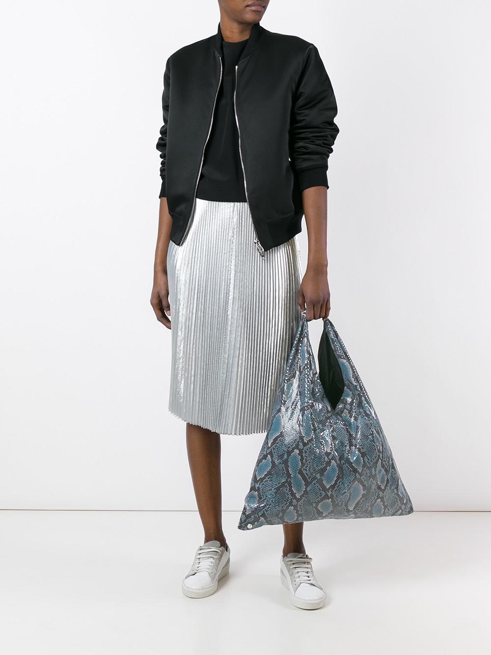 snakeskin effect tote 