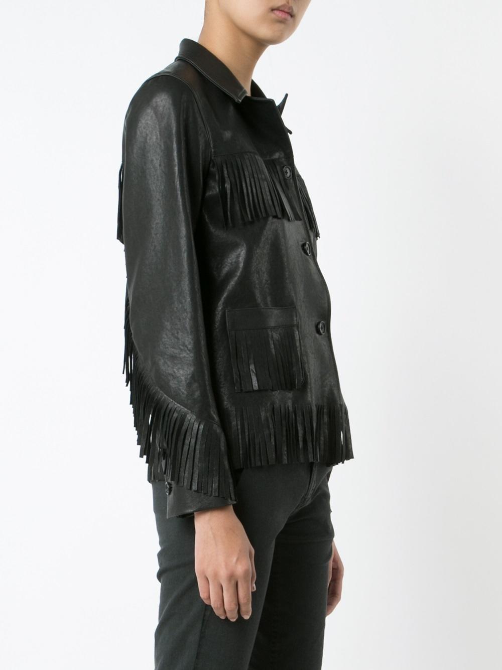 fringed leather jacket 